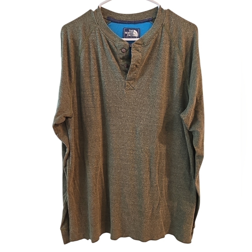 THE NORH FACE LONG SLEEVE HENLEY SHIRT. SIZE. X- LARGE.